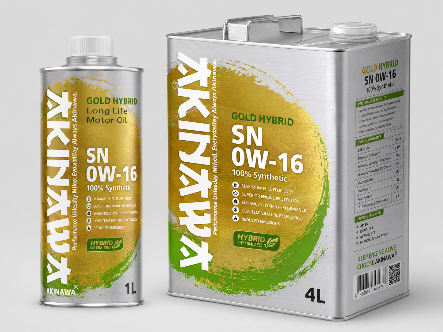 AKINAWA® GOLD HYBRID SN 0W-16 100% Synthetic