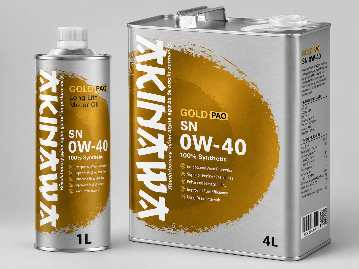 AKINAWA® GOLD PAO SN 0W-40 100% Synthetic 