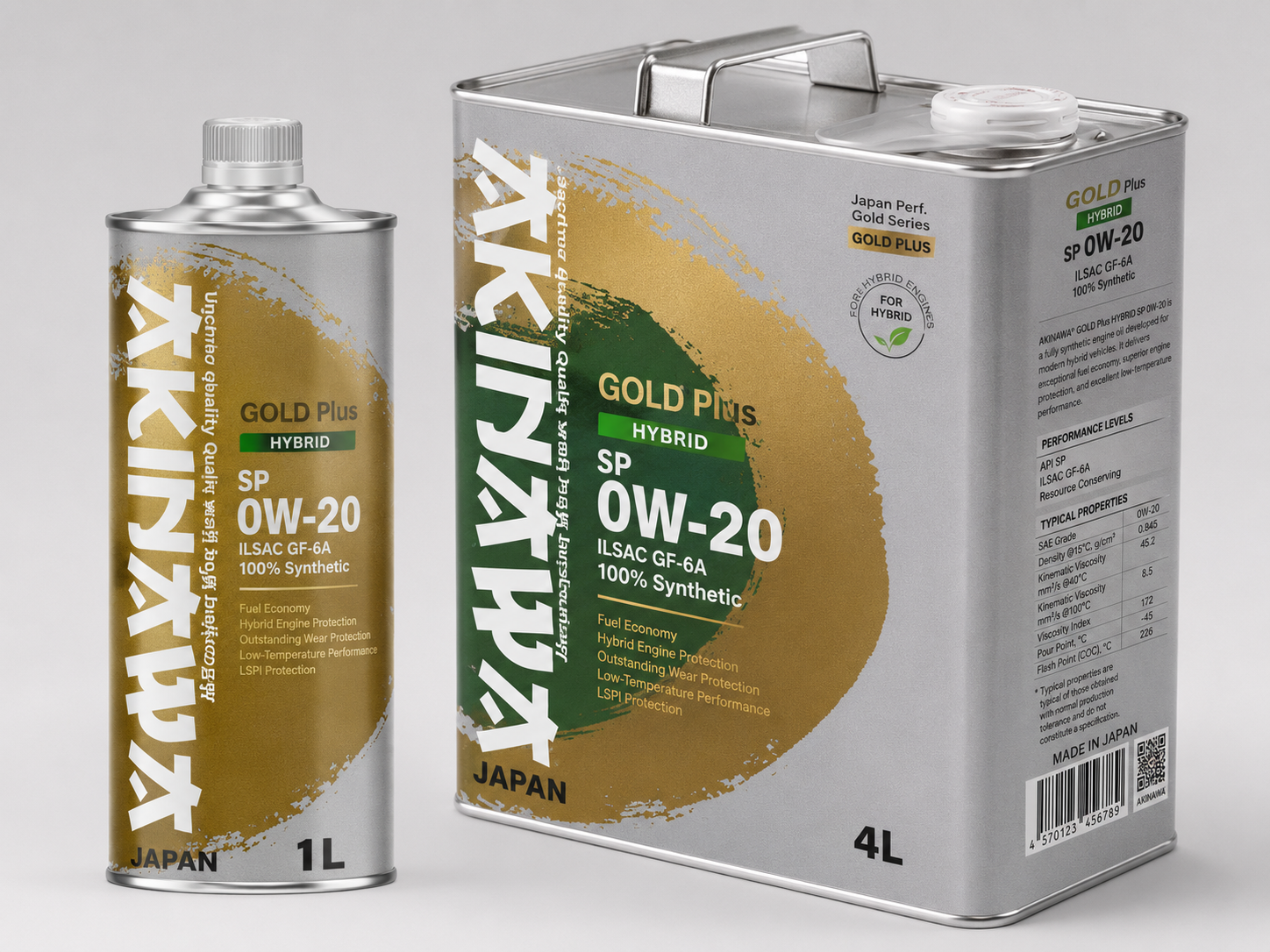 AKINAWA® GOLD Plus HYBRID SP 0W-20 ILSAC GF-6A 100% Synthetic
