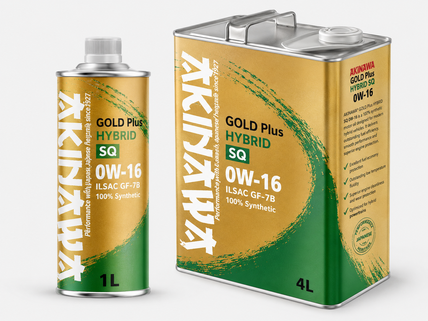 AKINAWA® GOLD Plus HYBRID SQ 0W-16 ILSAC GF-7B 100% Synthetic