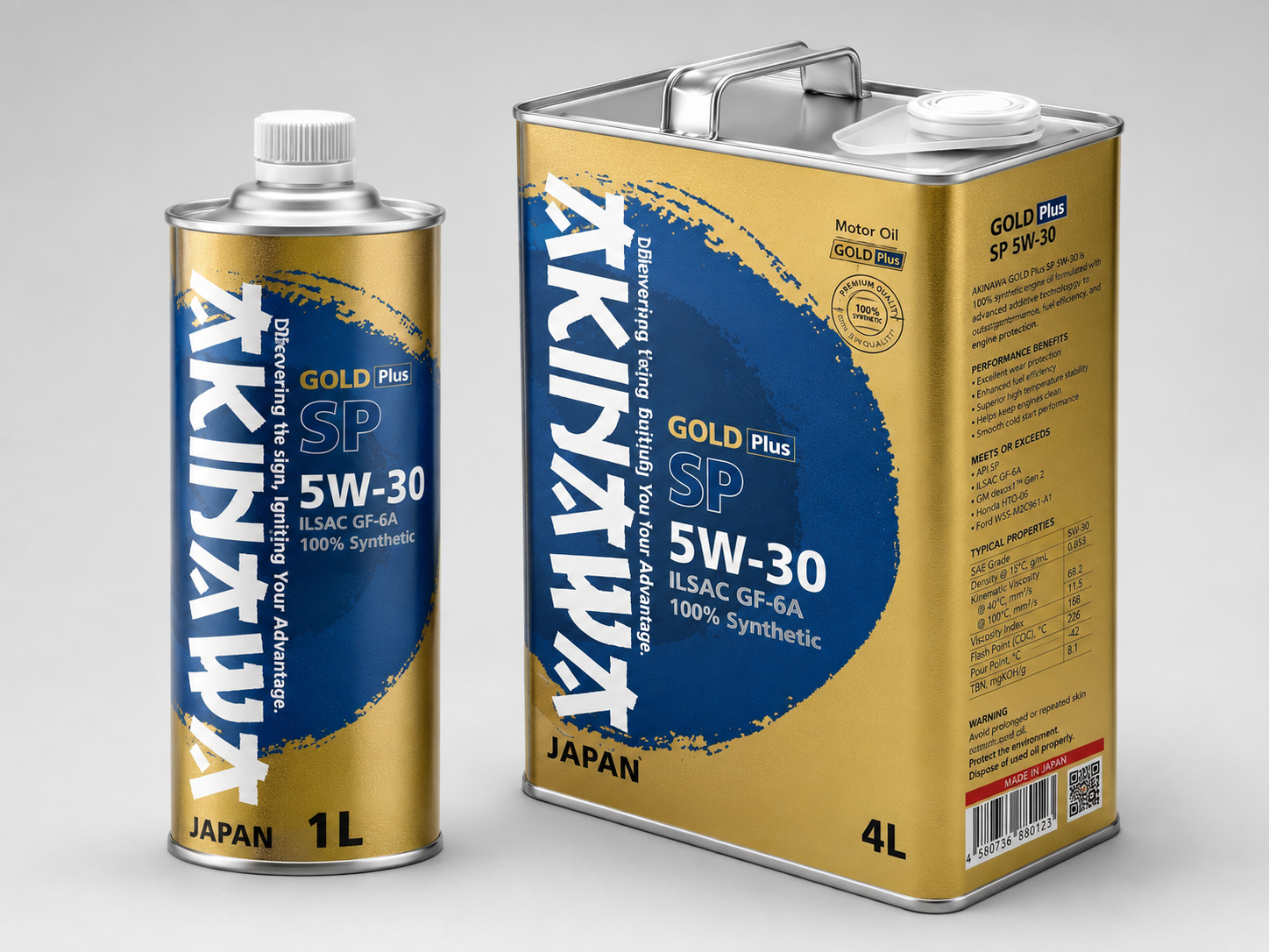 AKINAWA® GOLD Plus SP 5W-30 ILSAC GF-6A 100% Synthetic