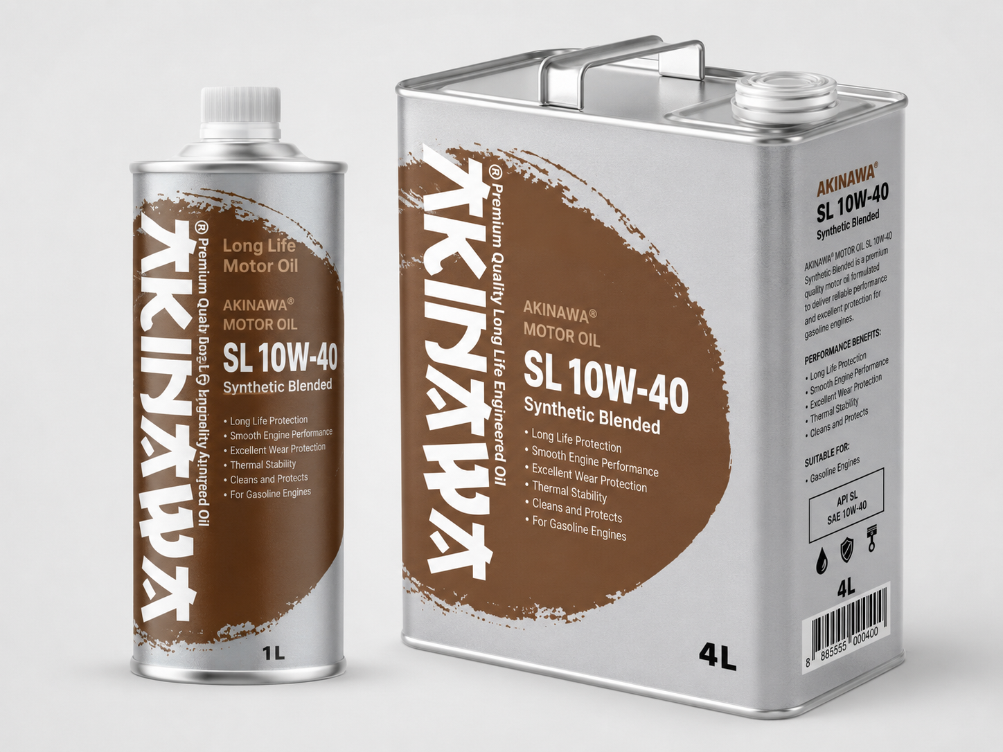 AKINAWA® MOTOR OIL SL 10W-40 Synthetic Blended