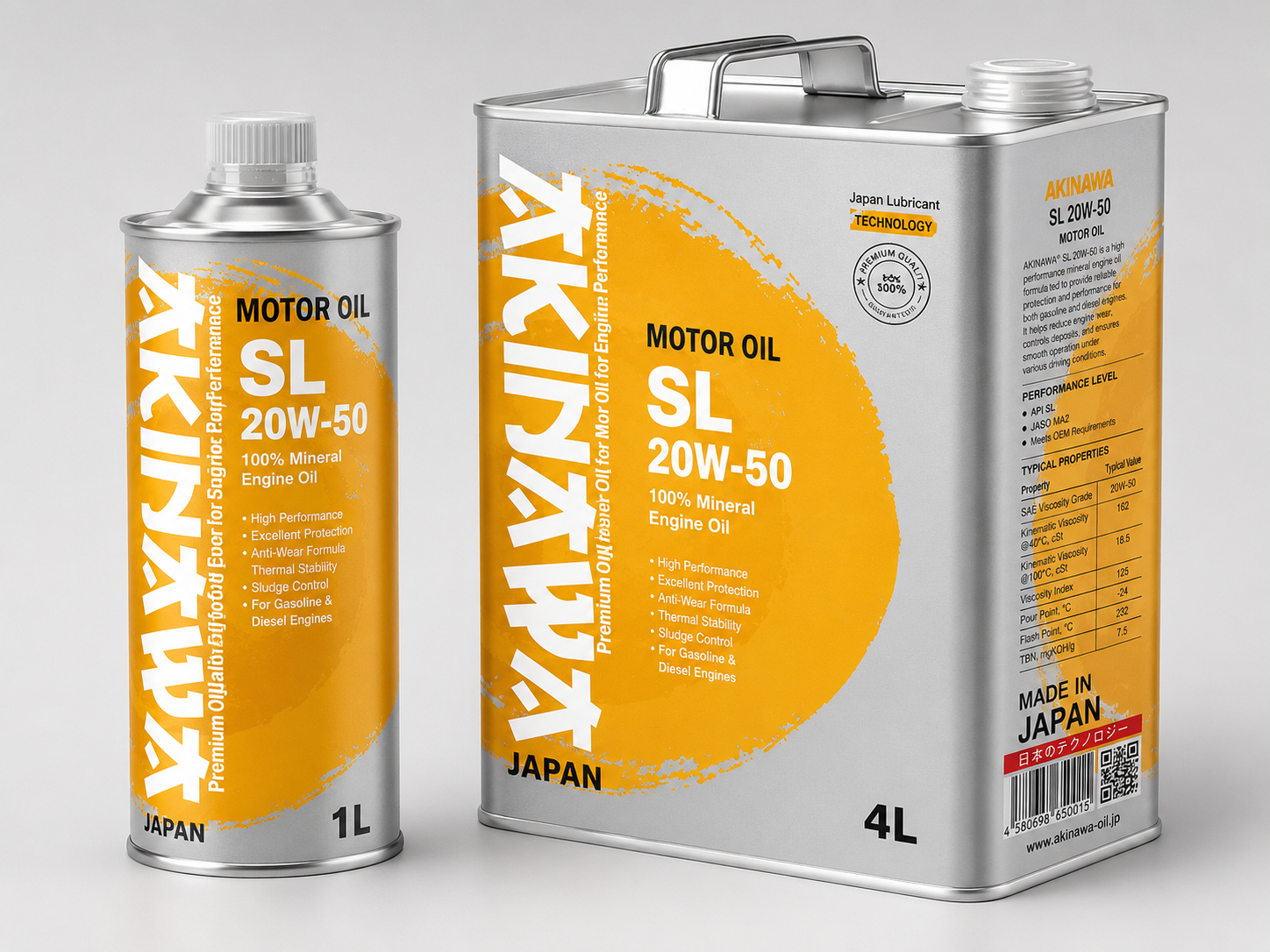 AKINAWA® MOTOR OIL SL 20W-50