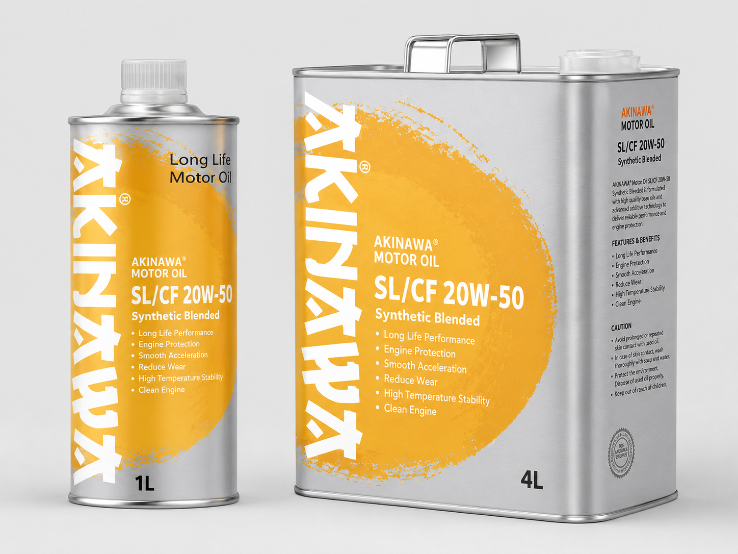 AKINAWA®  MOTOR OIL SL/CF 20W-50 Synthetic Blended