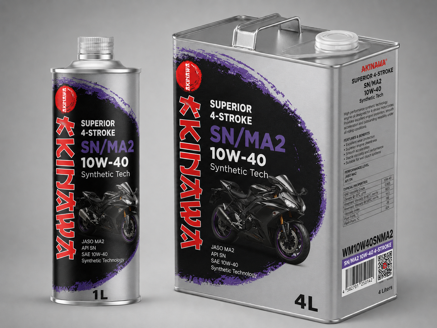 AKINAWA SUPERIOR 4-STROKE SN/MA2 10W-40 Synthetic Tech